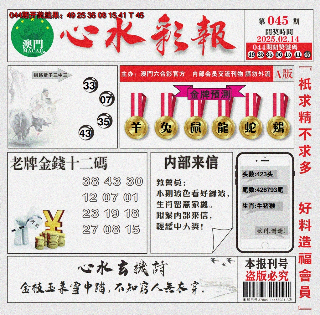 2025045期心水彩报