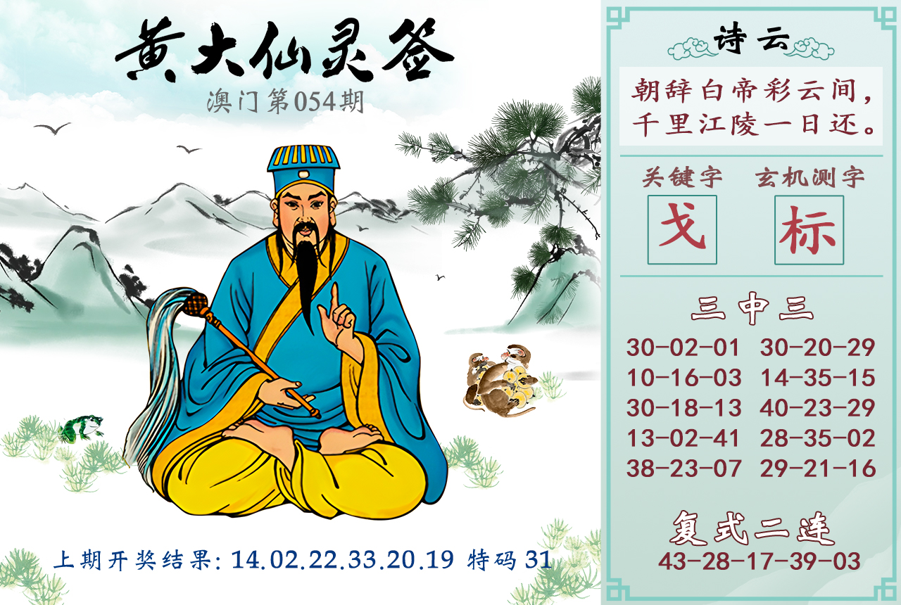 2025054期黄大仙灵签