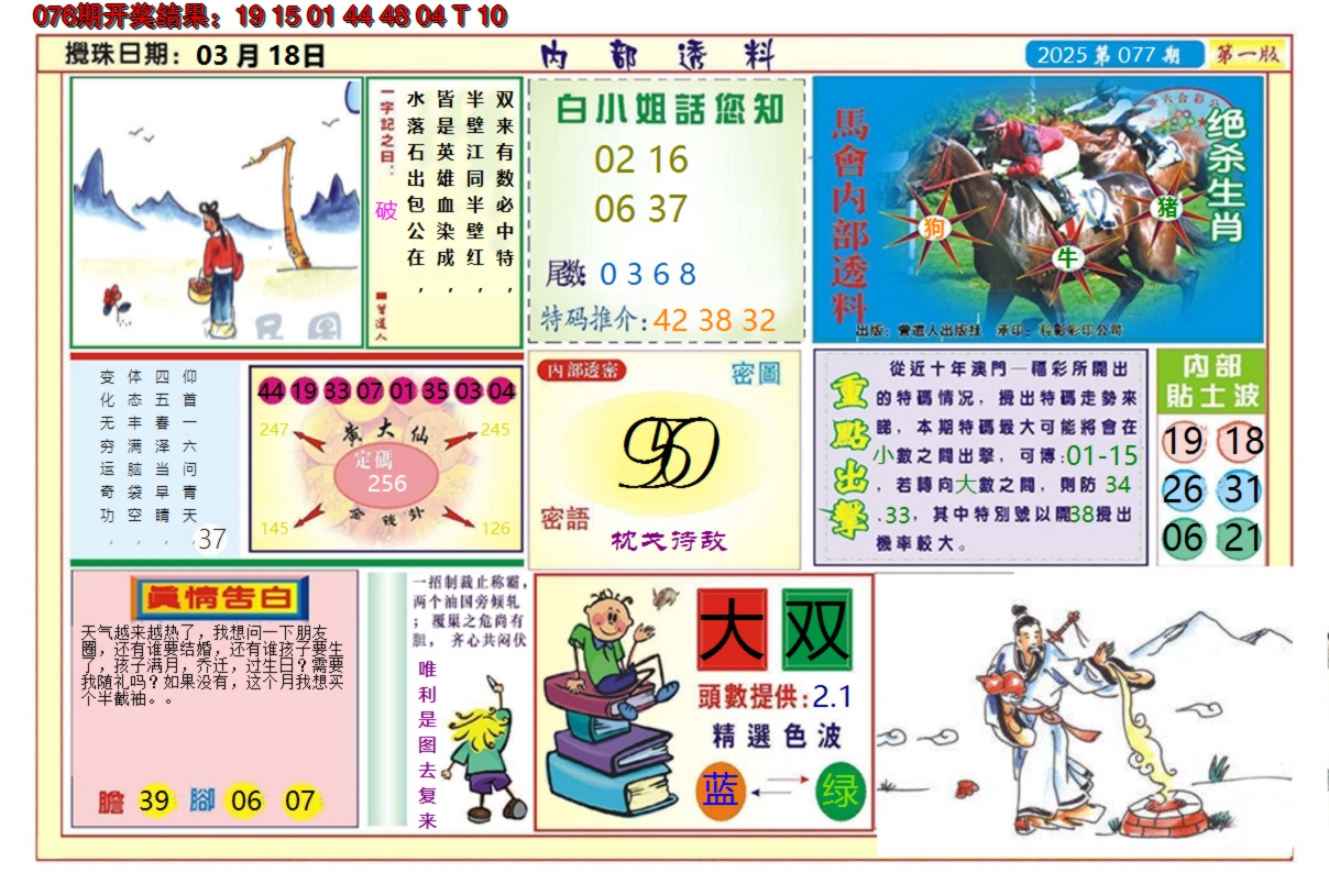 2025077期澳门内部透料A