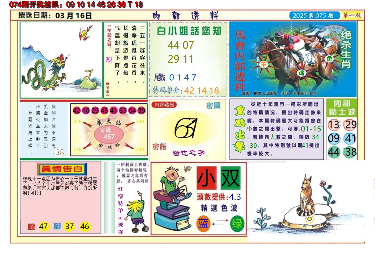 2025075期澳门内部透料A