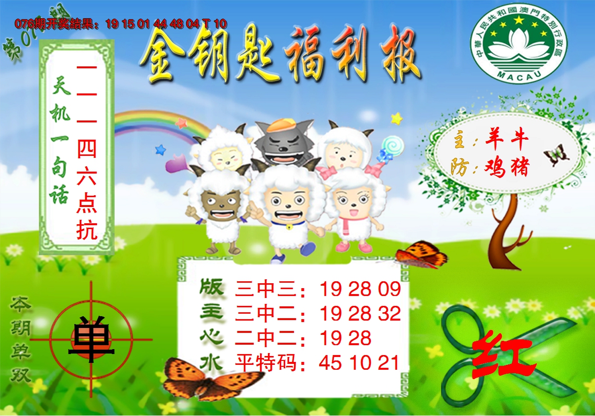 2025077期《金钥匙福利》
