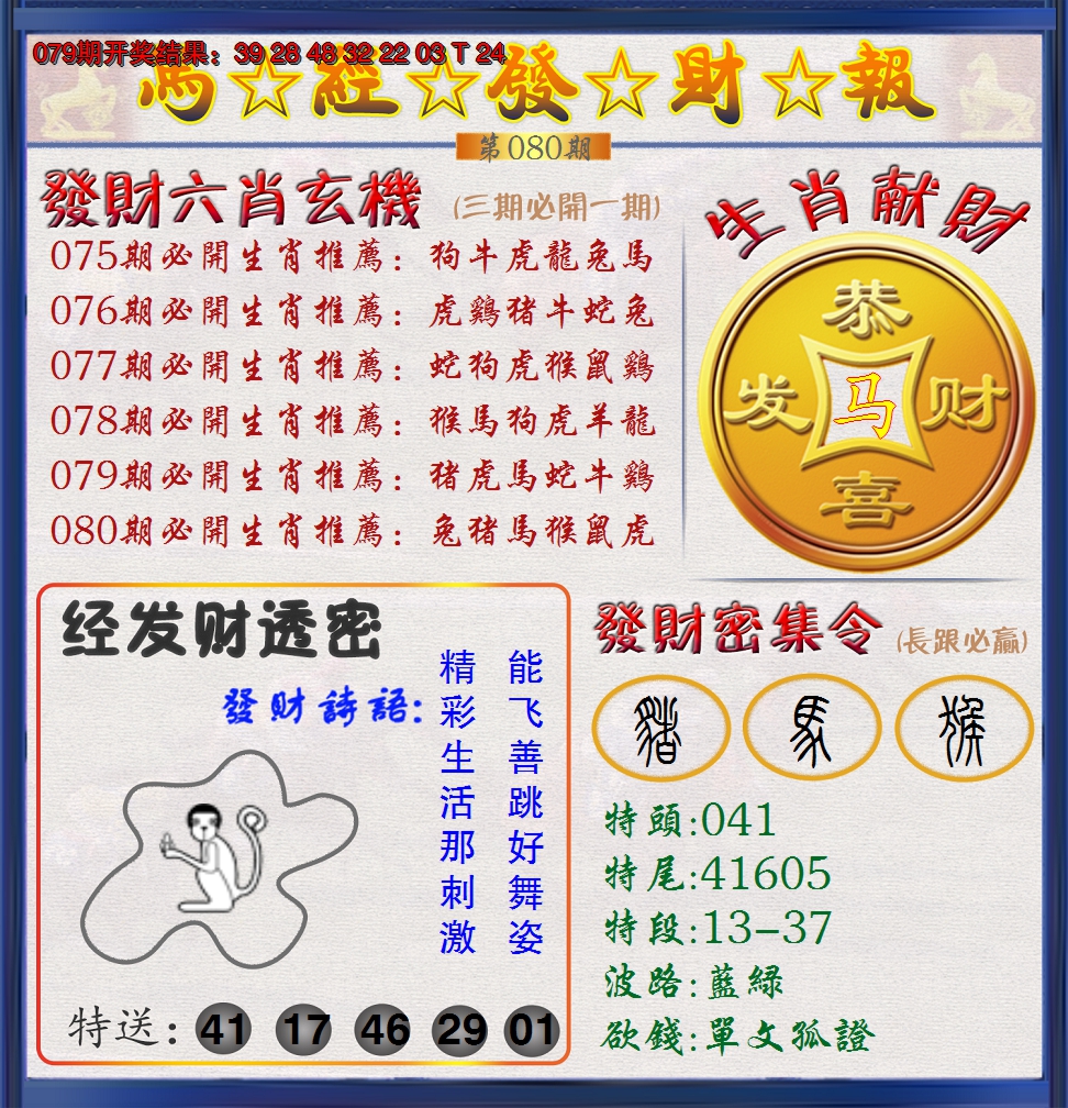 2025080期澳门发财报