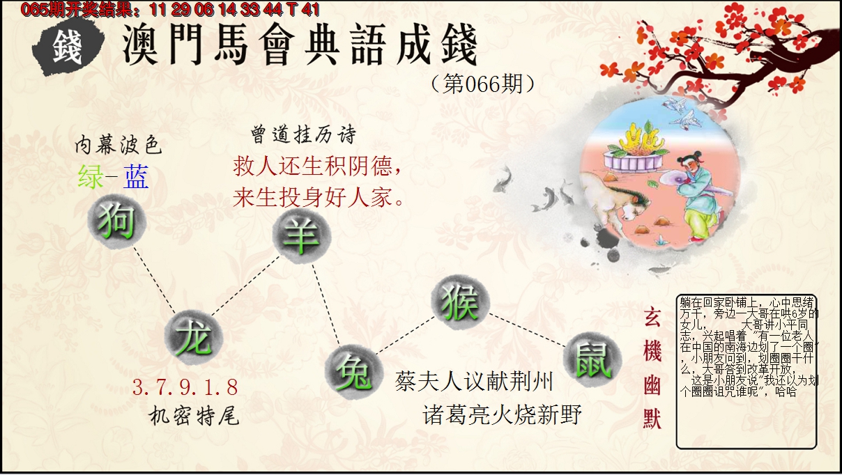 2025066期典语成钱