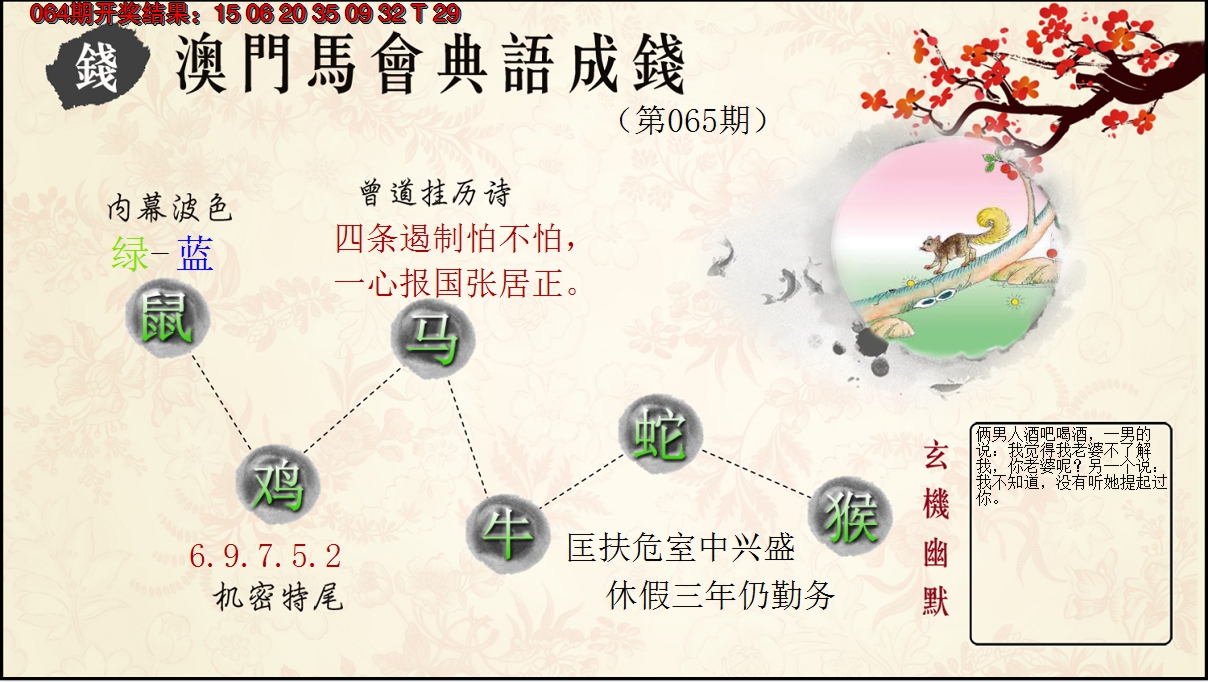 2025065期典语成钱