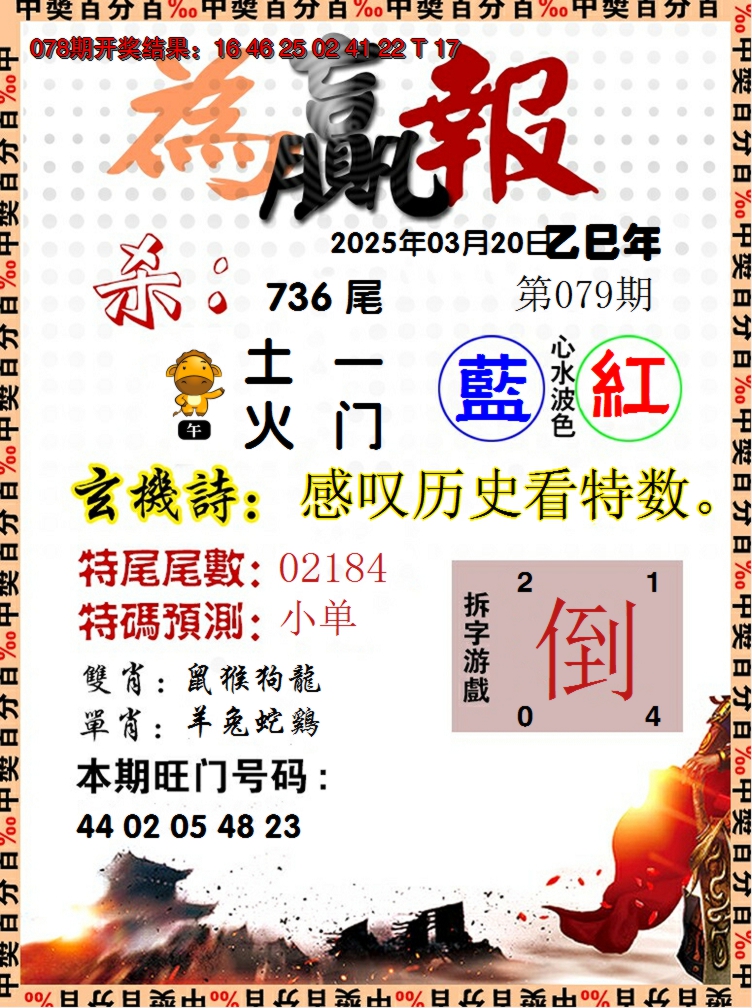 2025079期为赢报
