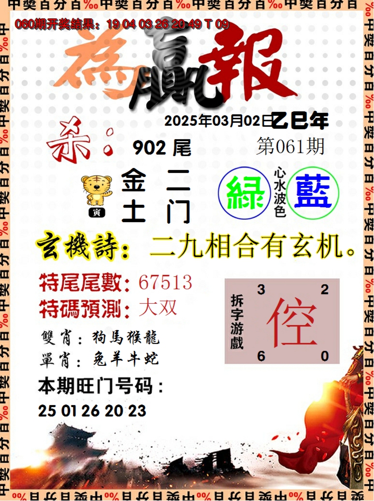 2025061期为赢报