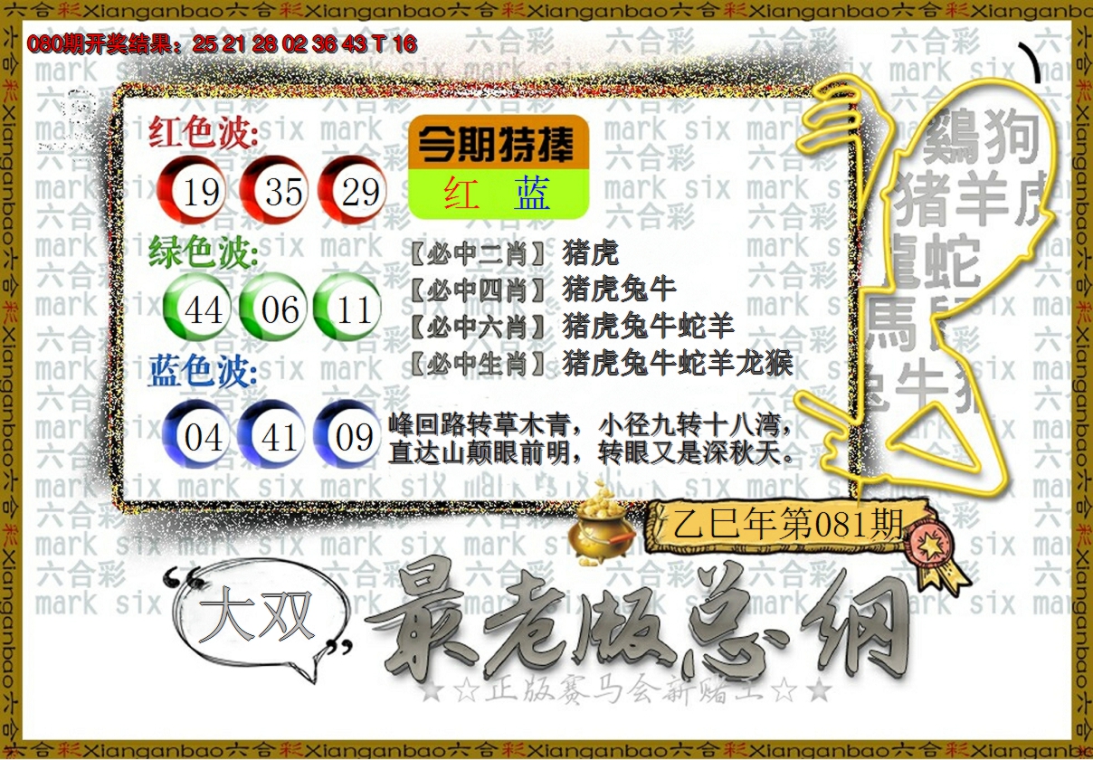 2025081期最老版总纲