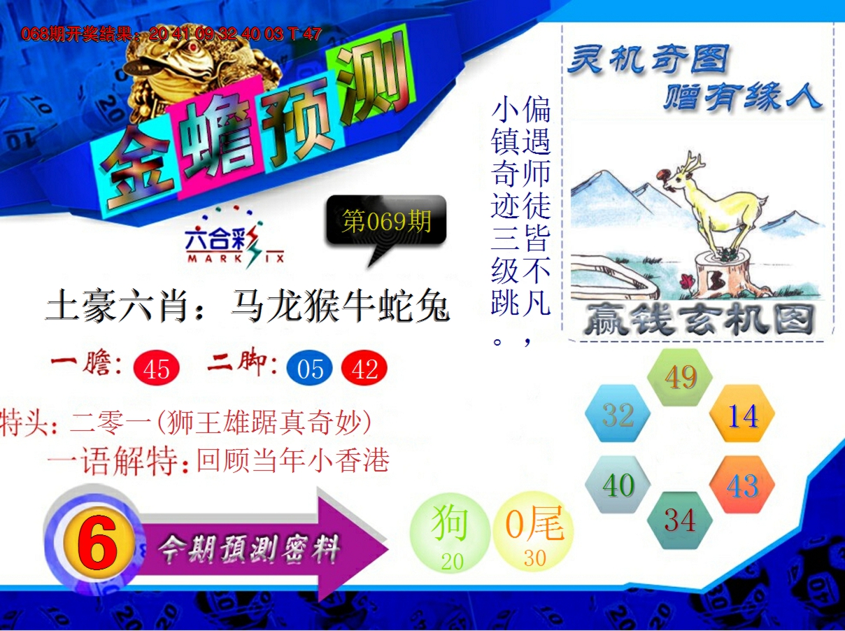 2025069期金蟾预测