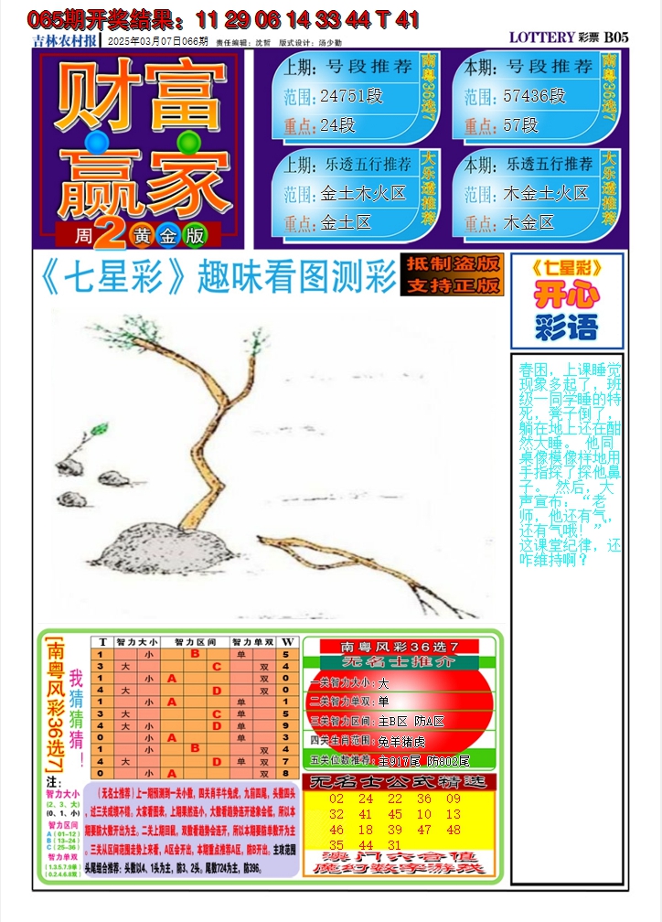 2025066期七星彩图A