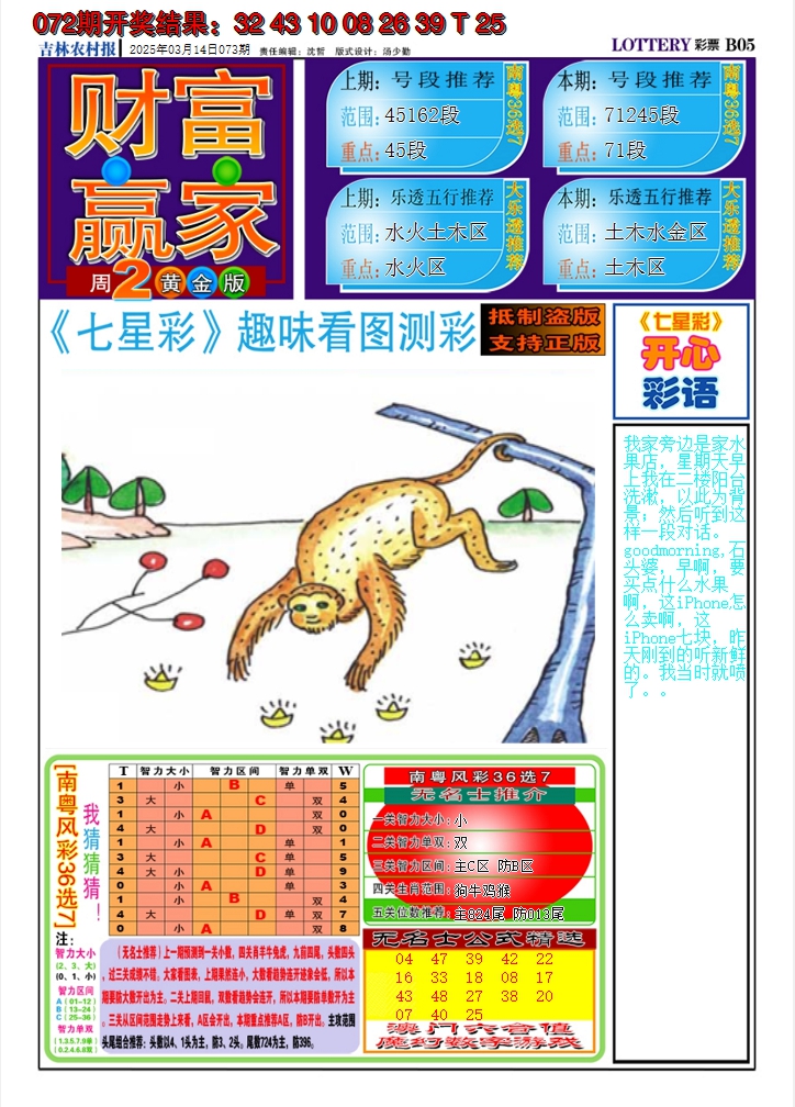 2025073期七星彩图A