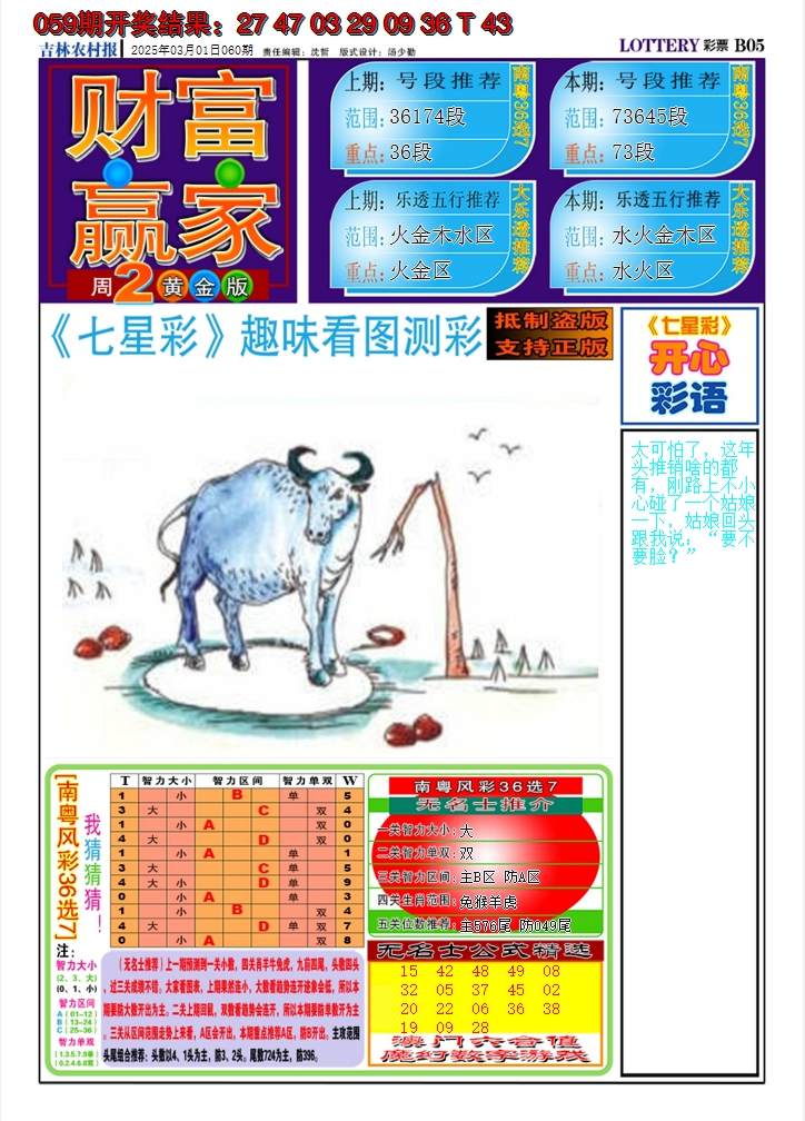 2025060期七星彩图A