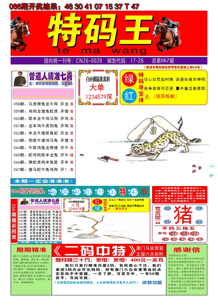 2025067期澳门特码王A