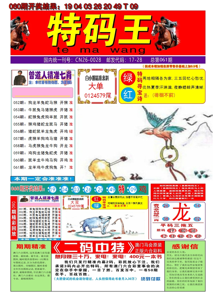 2025061期澳门特码王A