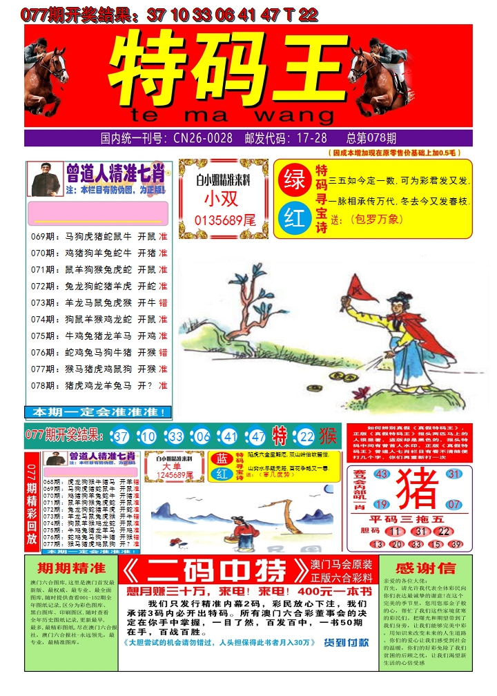 2025078期澳门特码王A