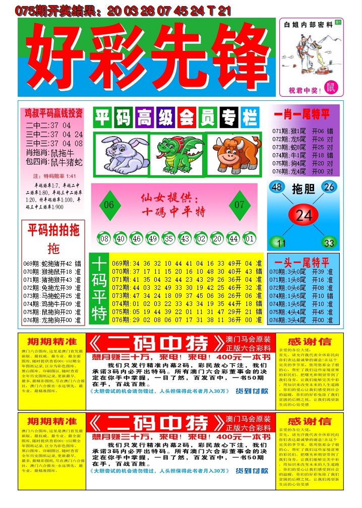 2025076期好彩先锋D