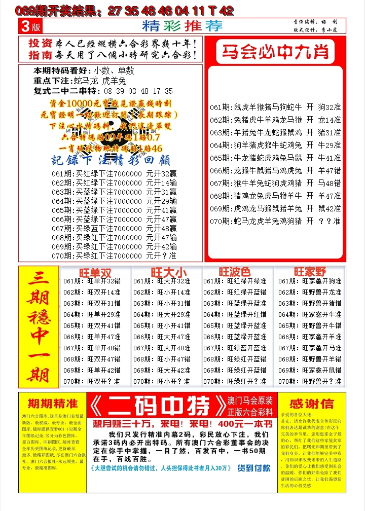 2025070期澳门开门红B