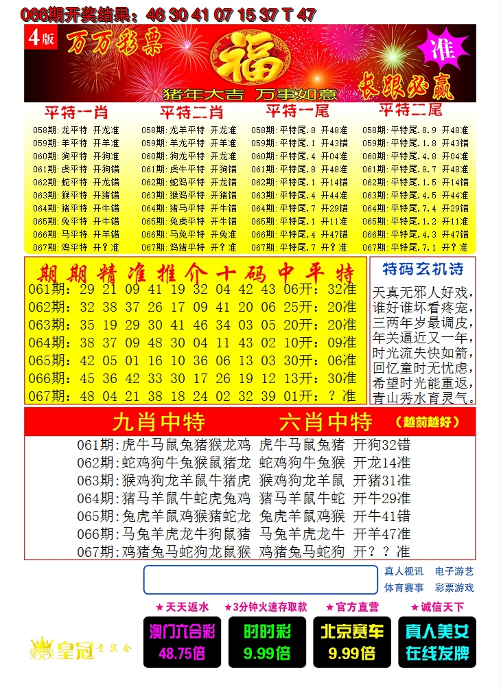 2025067期澳门开门红C