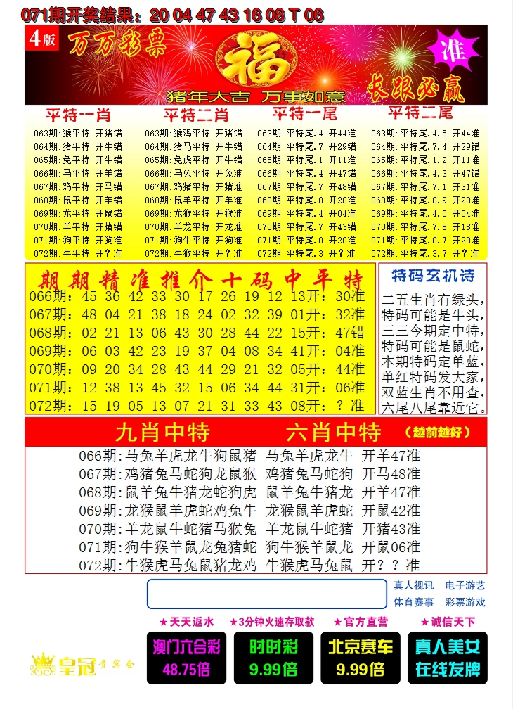 2025072期澳门开门红C