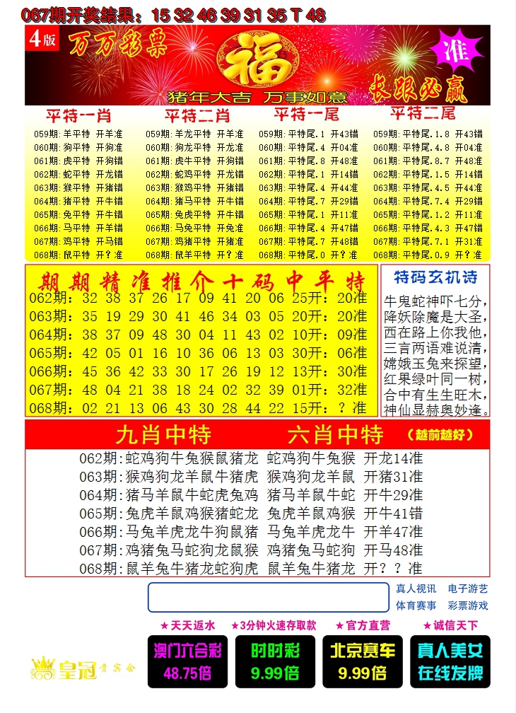 2025068期澳门开门红C