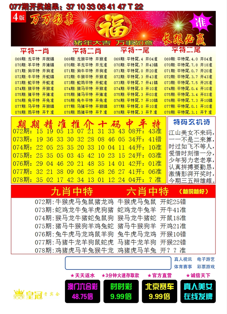 2025078期澳门开门红C