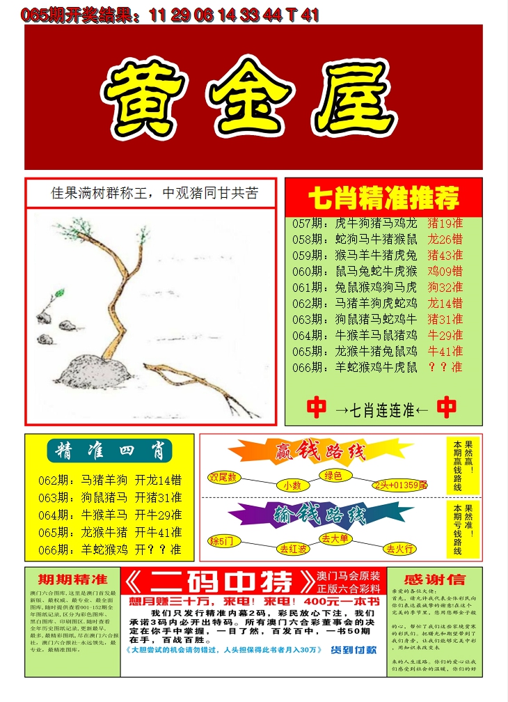 2025066期澳门黄金屋A