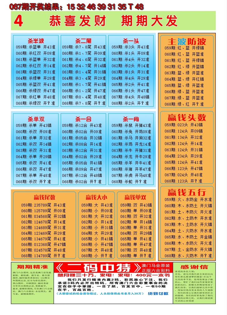 2025068期澳门黄金屋C