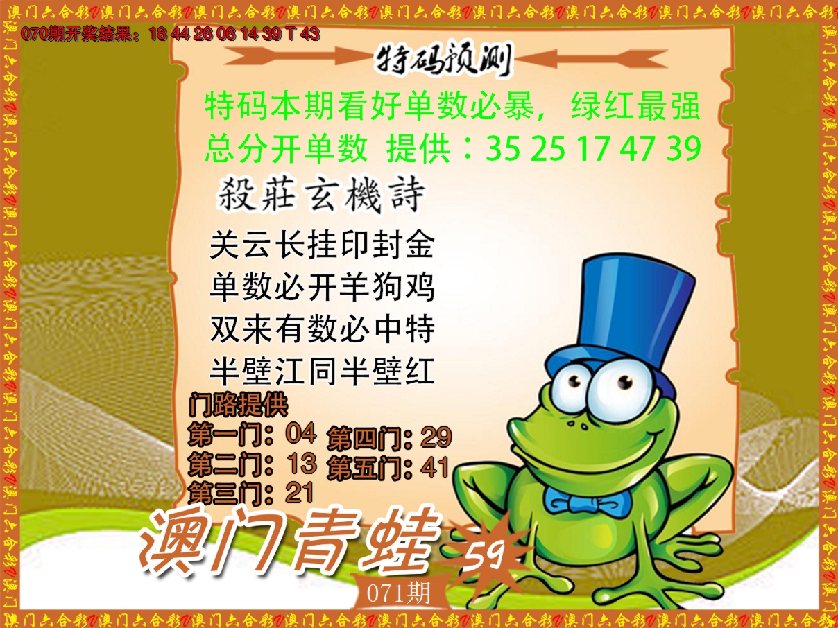 2025071期青蛙系列59