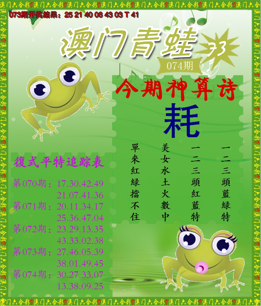 2025074期青蛙系列73