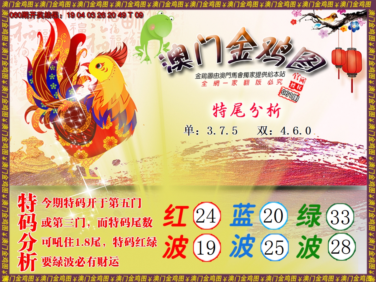 2025061期金鸡系列1