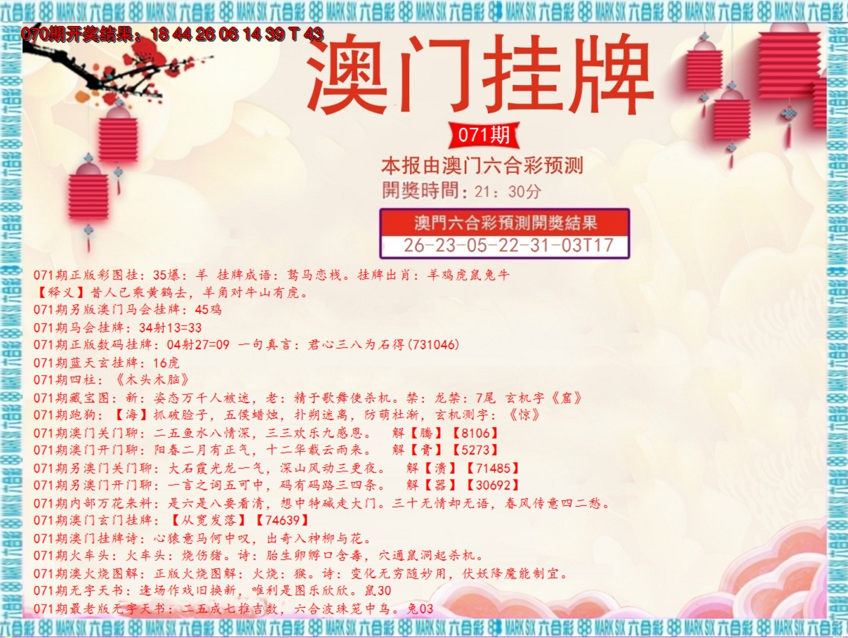 2025071期澳门挂牌E