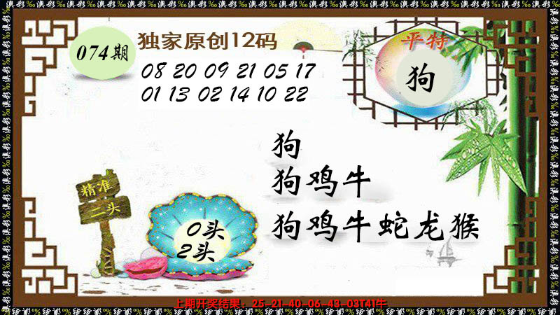 2025074期12码特图