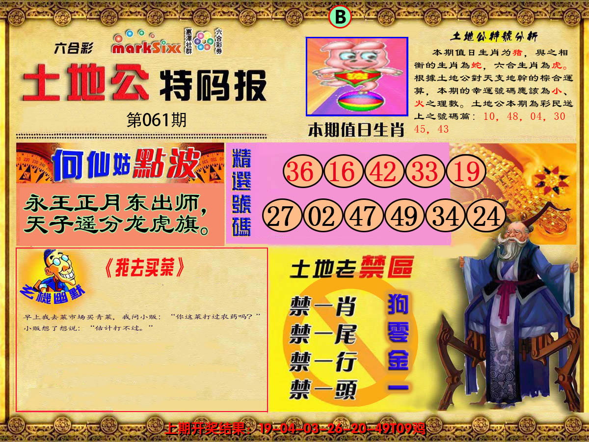 2025061期土地公特码报B