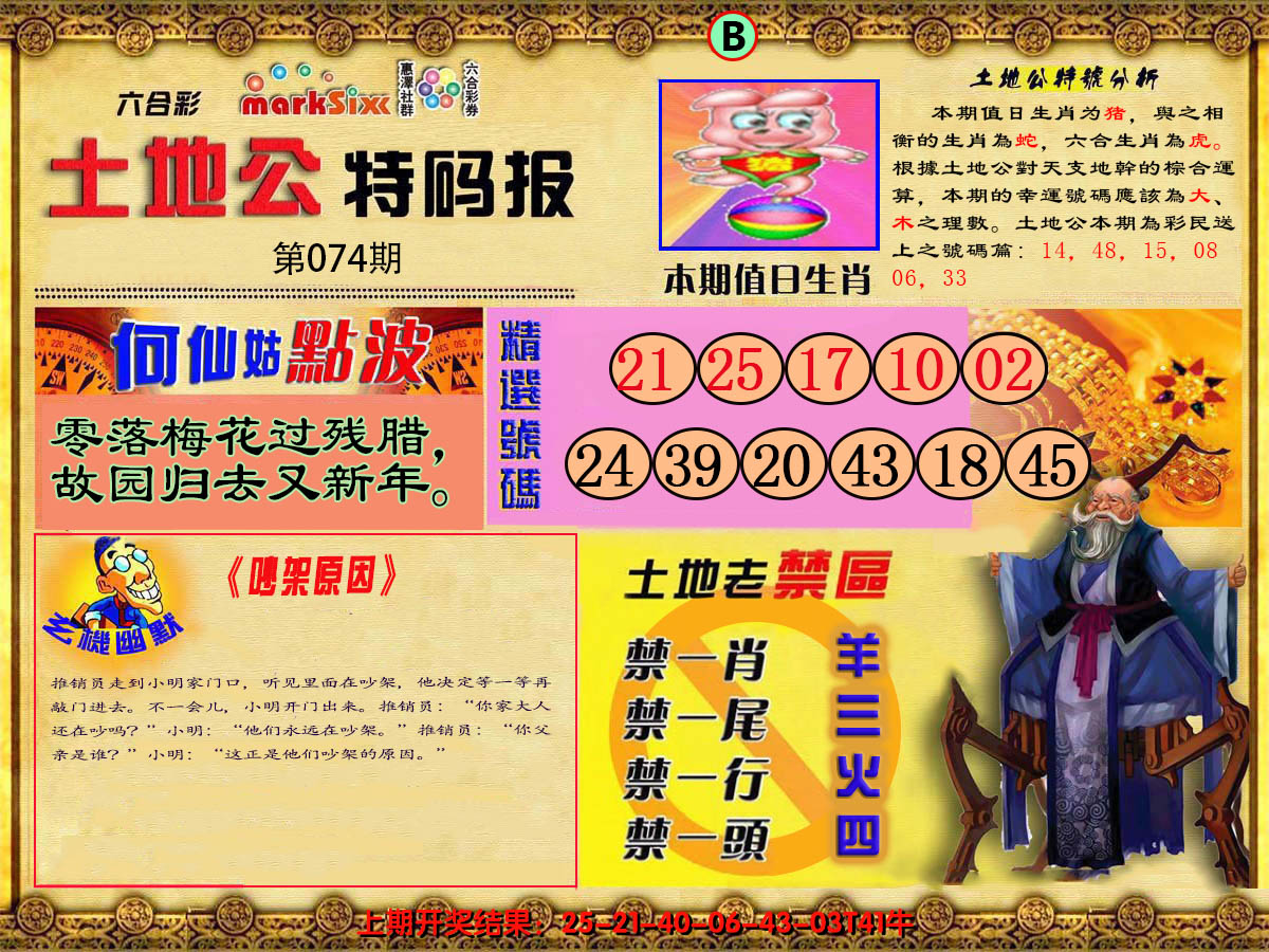 2025074期土地公特码报B