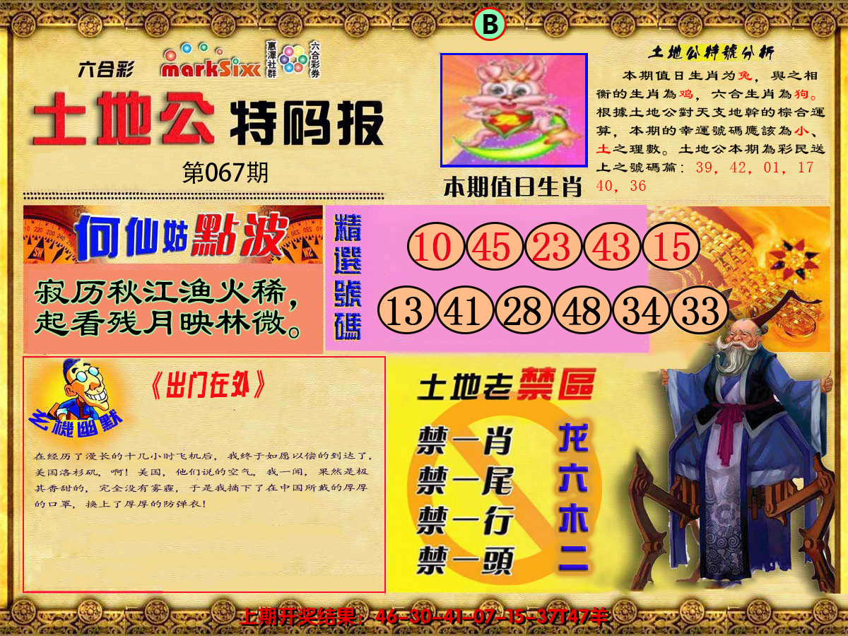 2025067期土地公特码报B