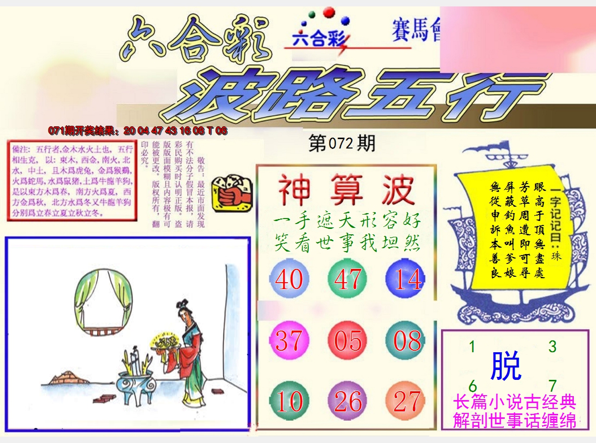 2025072期波路五行