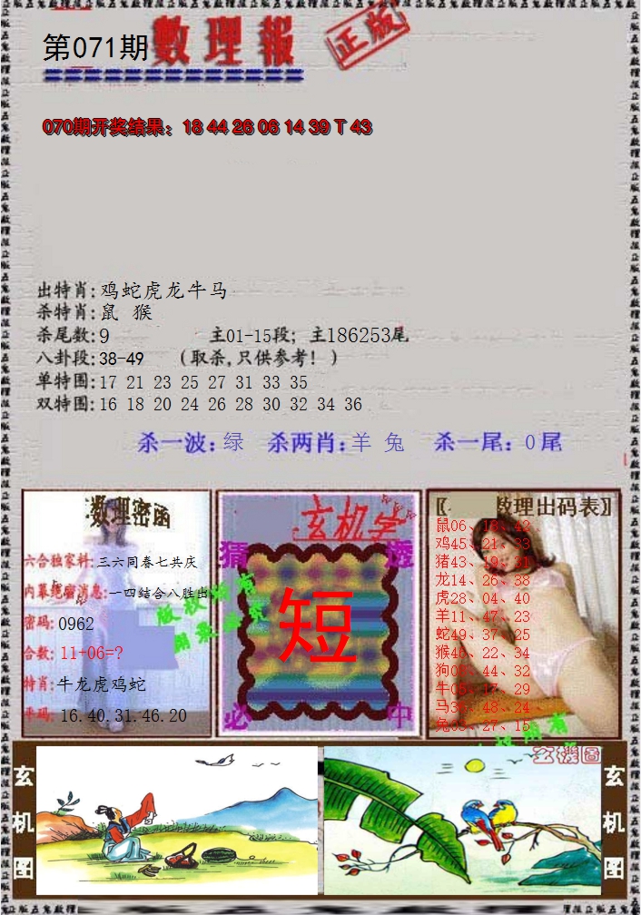 2025071期数理报