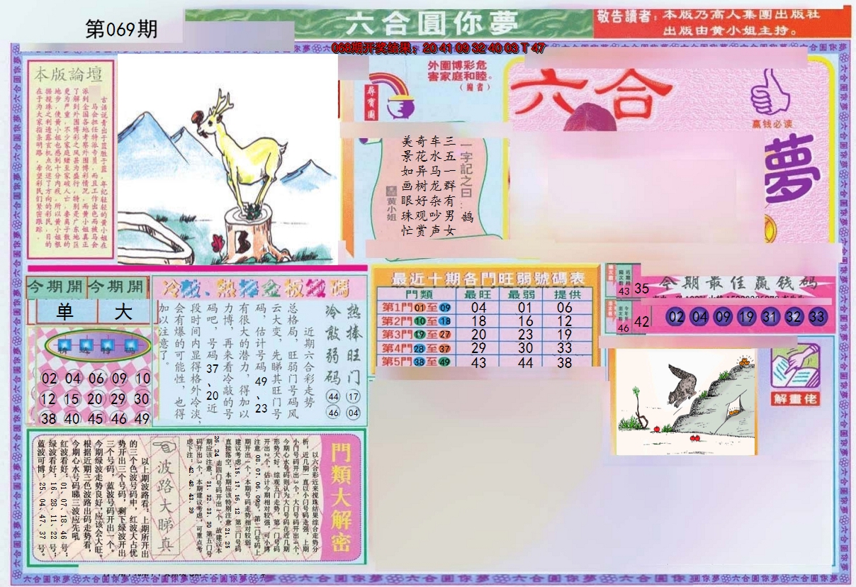 2025069期(新版)六合圆你梦A