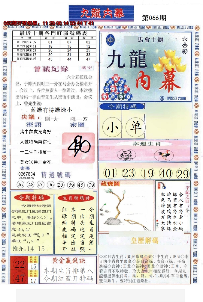 2025066期(新版)九龙内幕A
