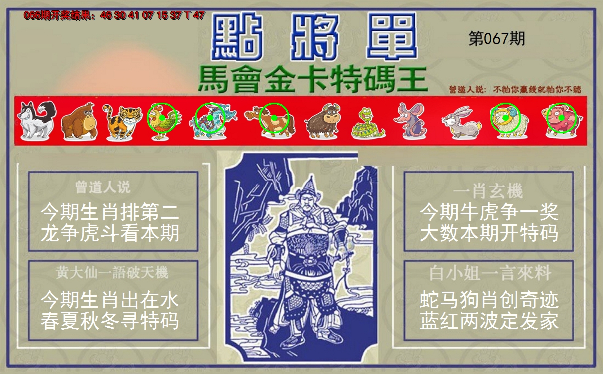 2025067期点将单