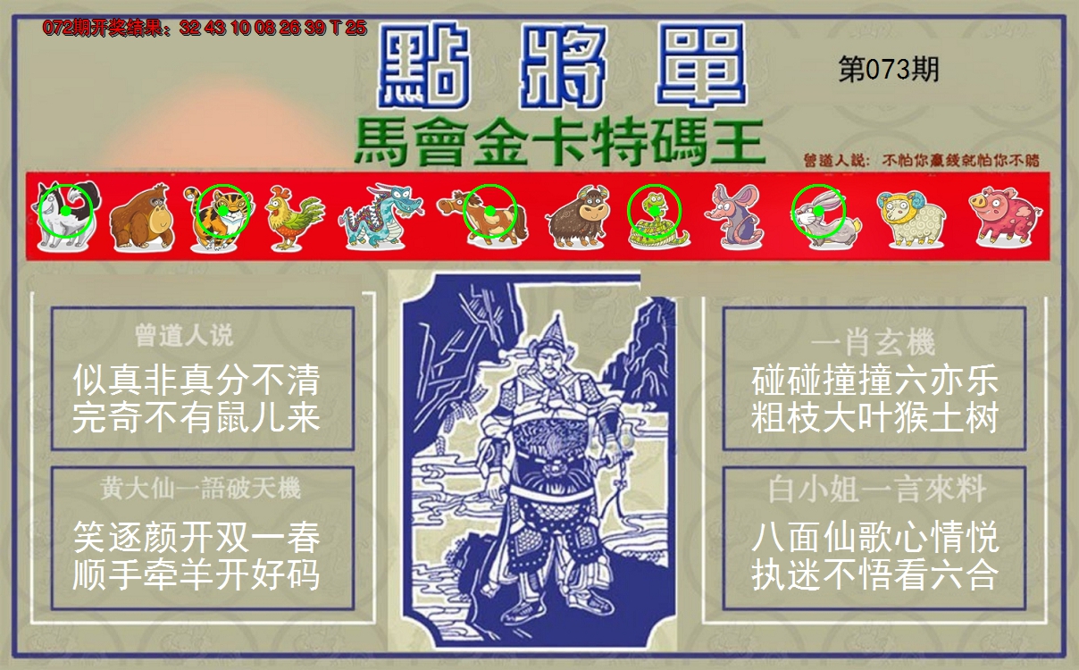 2025073期点将单