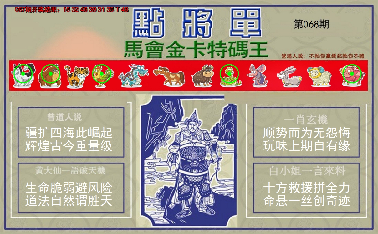 2025068期点将单