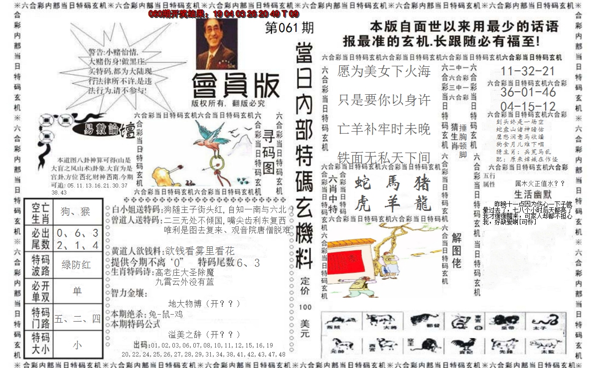2025061期当日特码玄机报