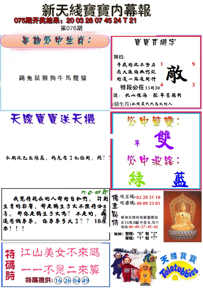 2025076期新天线宝宝(彩)
