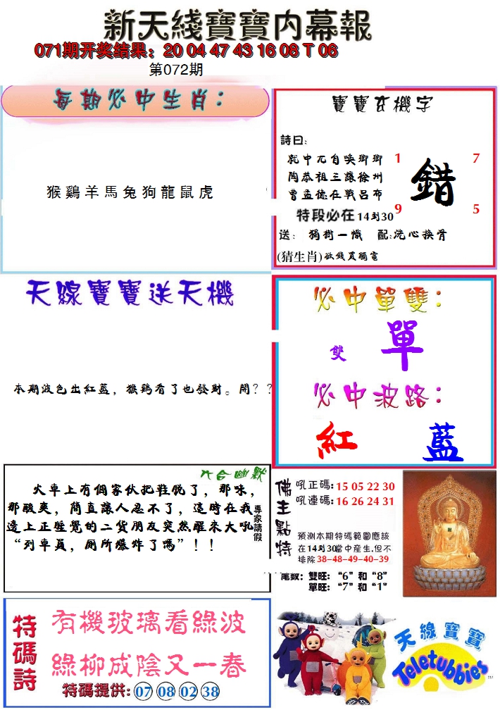 2025072期新天线宝宝(彩)