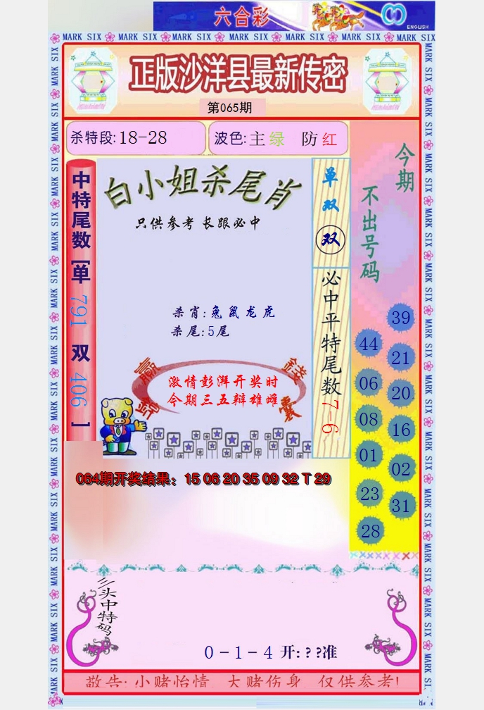 2025065期沙洋县最新传密