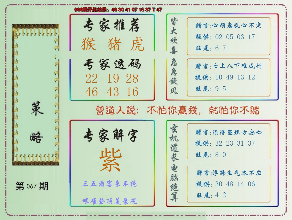 2025067期策略
