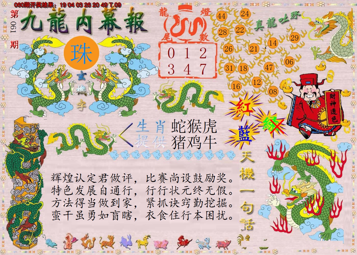 2025061期正版九龙内幕报