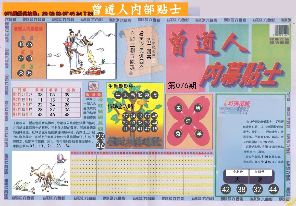 2025076期曾道人内幕贴士A