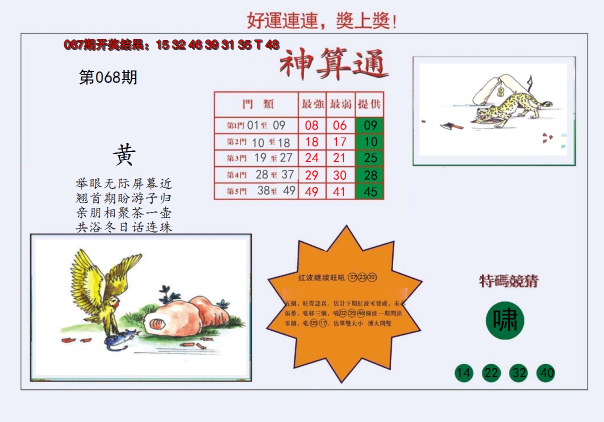 2025068期4-台湾神算