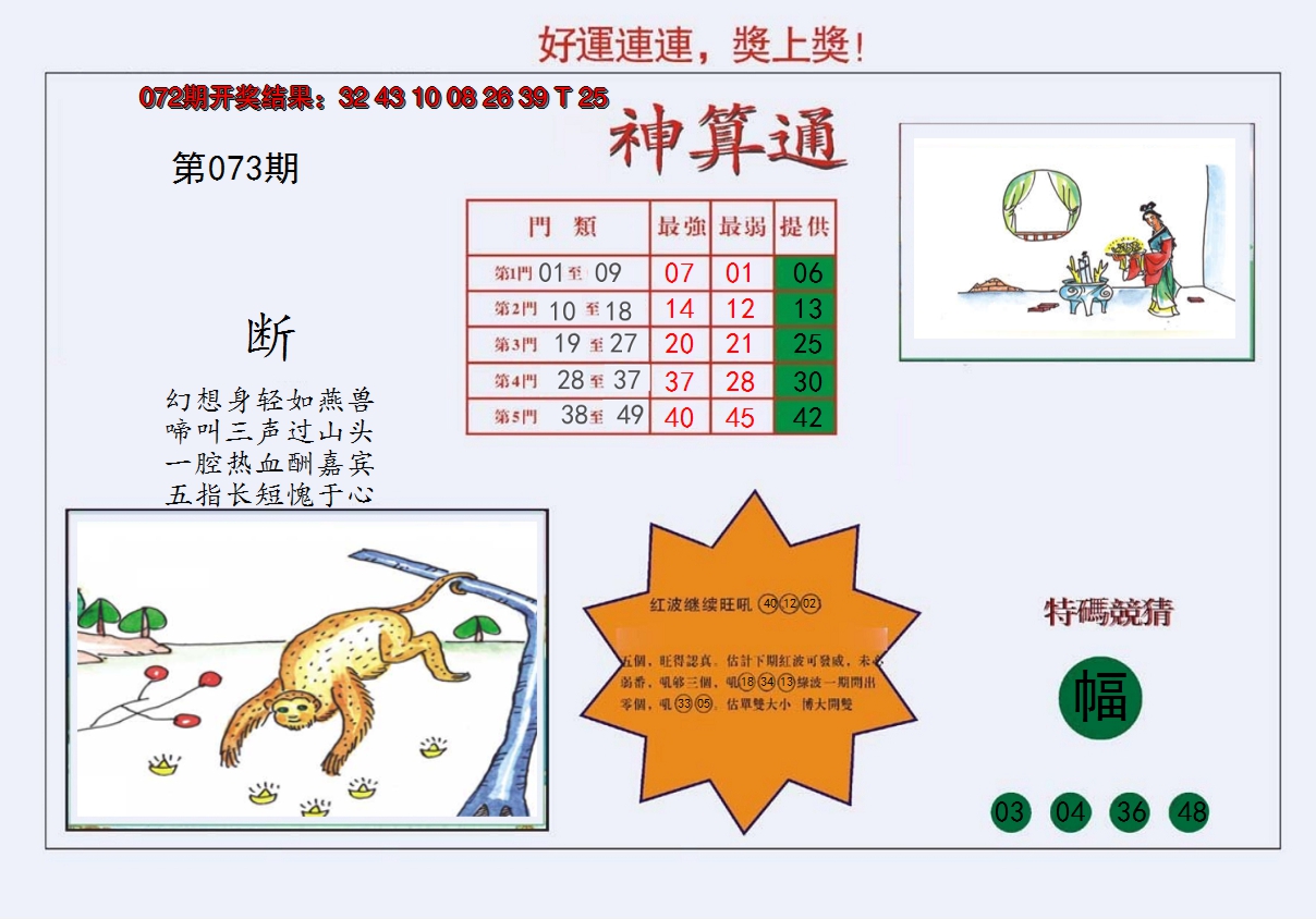 2025073期4-台湾神算